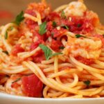 Shrimp Spaghetti in Light Tomato Cream Sauce
