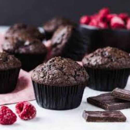 Deep Chocolate Raspberry Muffins